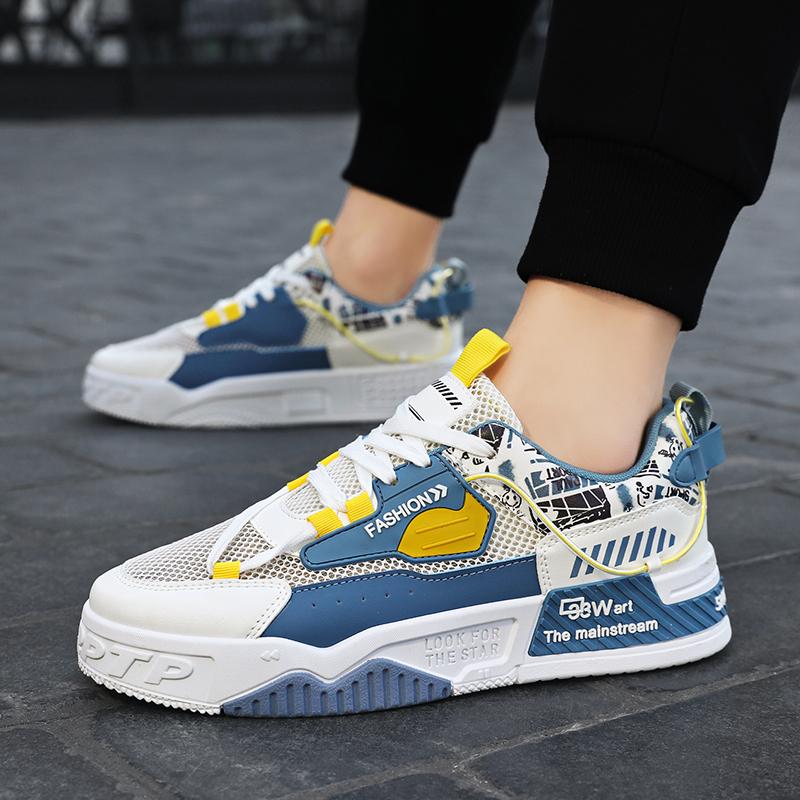 Men's Fashion Casual Low Top Skateboarding Shoes Boys Comfortable Sneakers Male Students Trending Soft Sole Classic Breathable Gym Non-slip