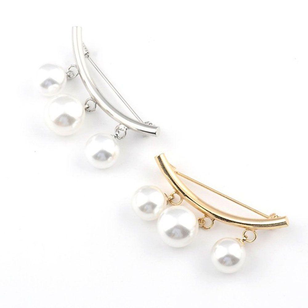 Simple Fashion Anti Slip Jewelry Cardigan Wearing Enamel Pin Simulated Pearl Brooch