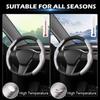Silver Steering Wheel Cover For Tesla Model 3/Y 2016-2025 2026 Juniper/Highland | Non-Slip, Segmented, -Fit, Carbon Fiber | Model Y Juniper