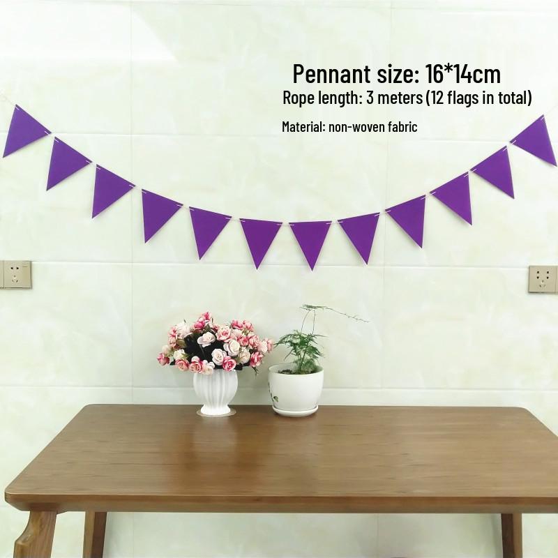Outdoor Kindergarten Festival Flag Decoration - Non-woven Fabric Pull Flower Pennant
