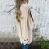 Women Solid Color Woolen Coat Mid-length Lapel Long Sleeve Single Breasted Outwear with Side Pockets Commuting Style