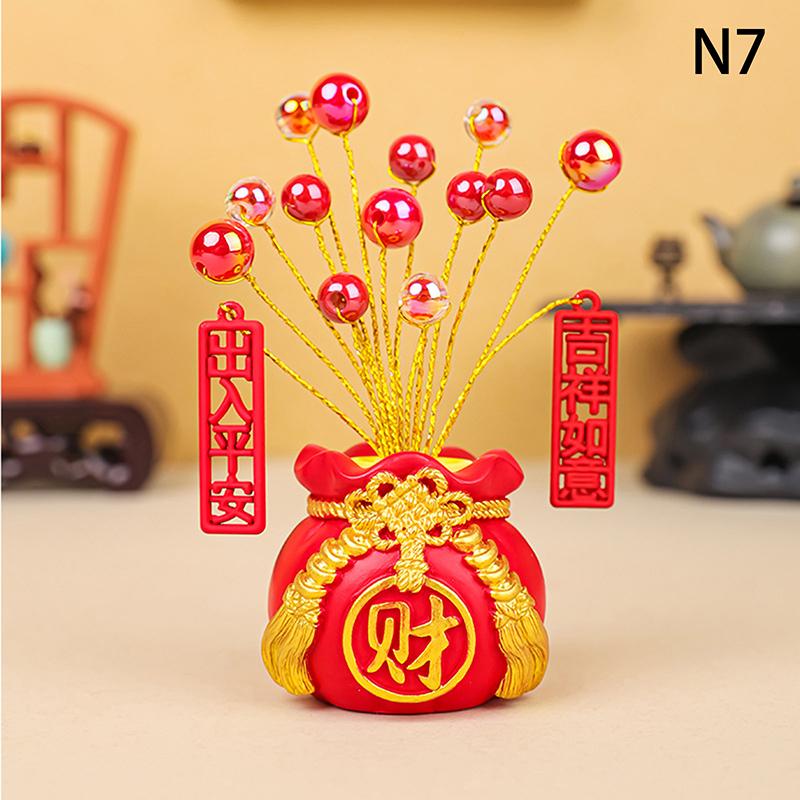 Chinese  Year Money Tree God Feng Shui Fa Cai Lucky Fortune Miniature Spring Festival Home Decorating Desktop Car Ornaments