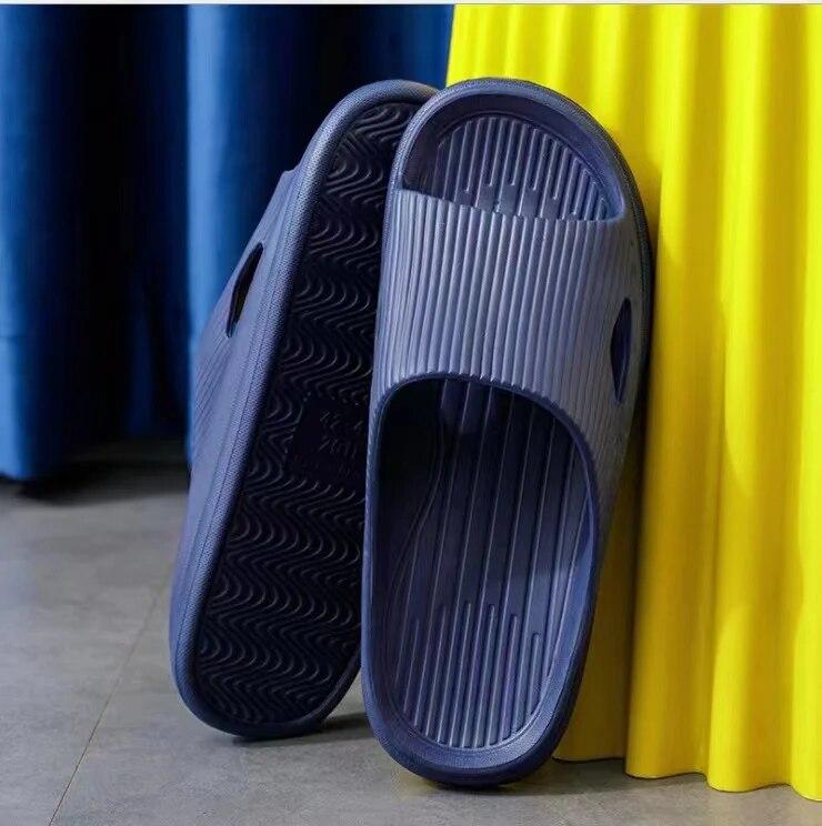 Summer Unisex Slippers Women Solid Color Eva Indoor Bath Thick Platform Men Anti Slip Soft Home Flip Flops Comfort Beach Sandals