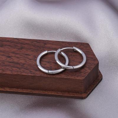 Pendientes de Aro Unisex Punk Minimalistas de Acero de Titanio