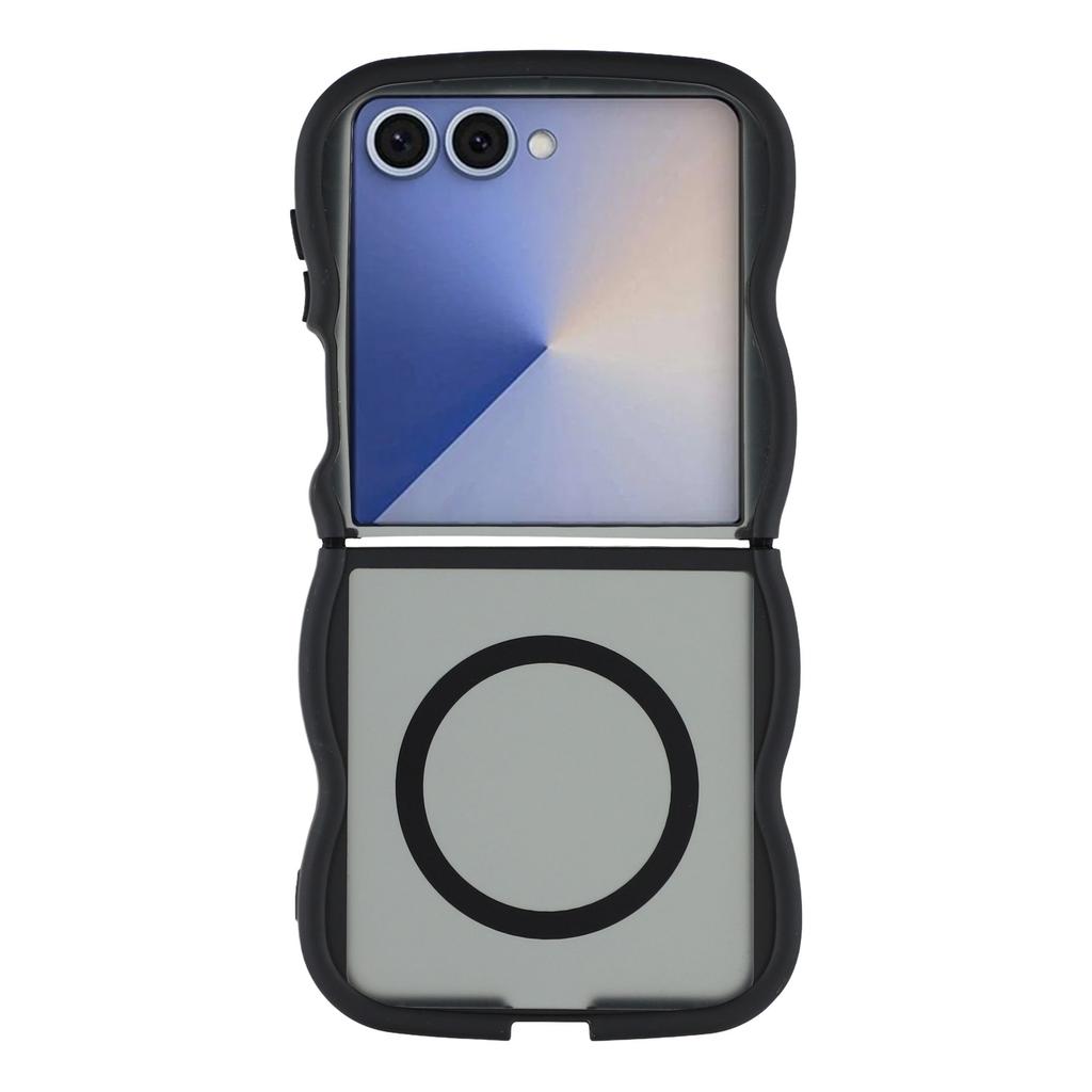 For Samsung Galaxy Z Flip7 5G Case Compatible with MagSafe TPU+PC Phone Back Cover Skin Touch Wave Shape