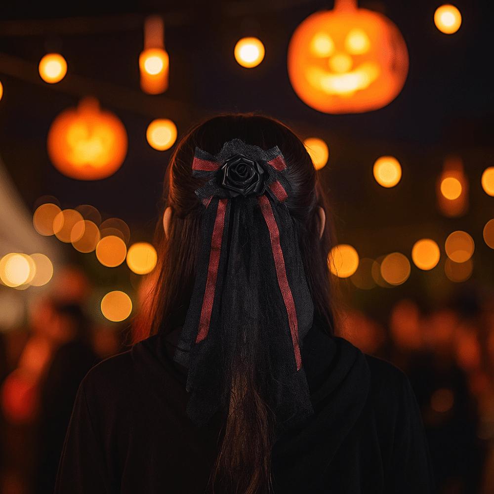 Fashion Gothic Head Veil Breathable Headbands Creative Halloween Hairpin  Cosplay