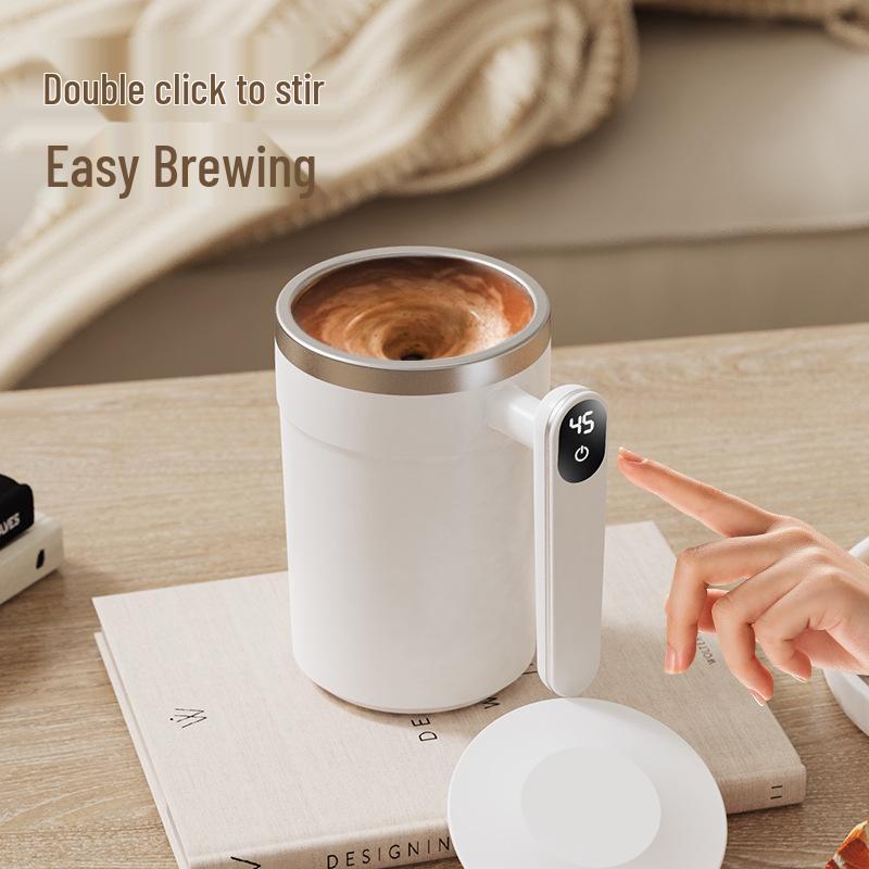 Kreativer Selbstumrührender Kaffeebecher mit Magnetischer Ladefunktion und Temperaturanzeige