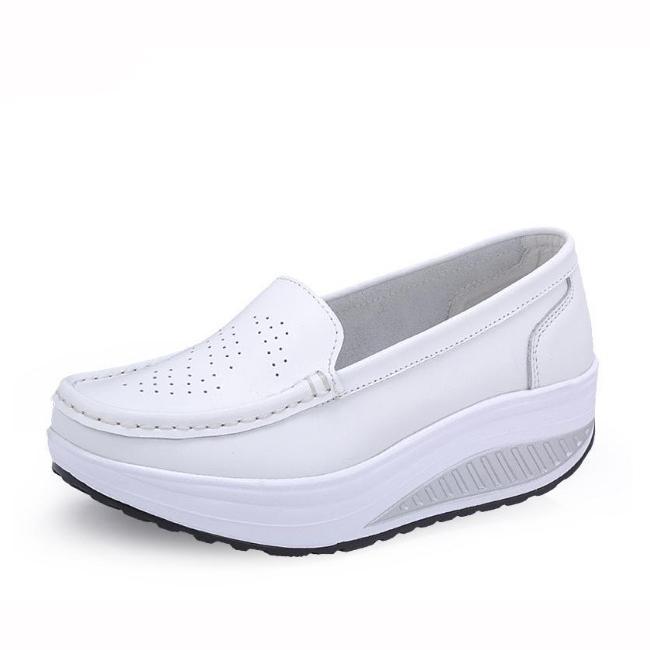

Летние женские туфли Nurse Swing Work All Single Star Wedges Black White Platform 41 белый