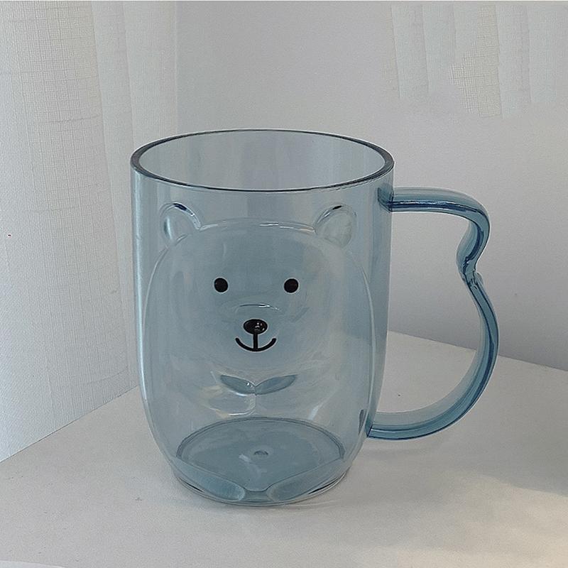 Tazza creativa per collutorio a forma di orso Bagno di casa Tazza per lavarsi i denti e il viso per bambini Stile semplice per la casa Coppia Tazza di plastica per spazzolino da denti