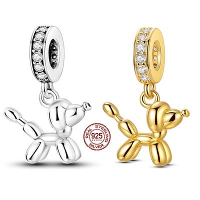 New In Copper Golden Balloon Poodle Pendant Charms Jewellery Fit Originalbracelet Necklace For Women Diy Gift