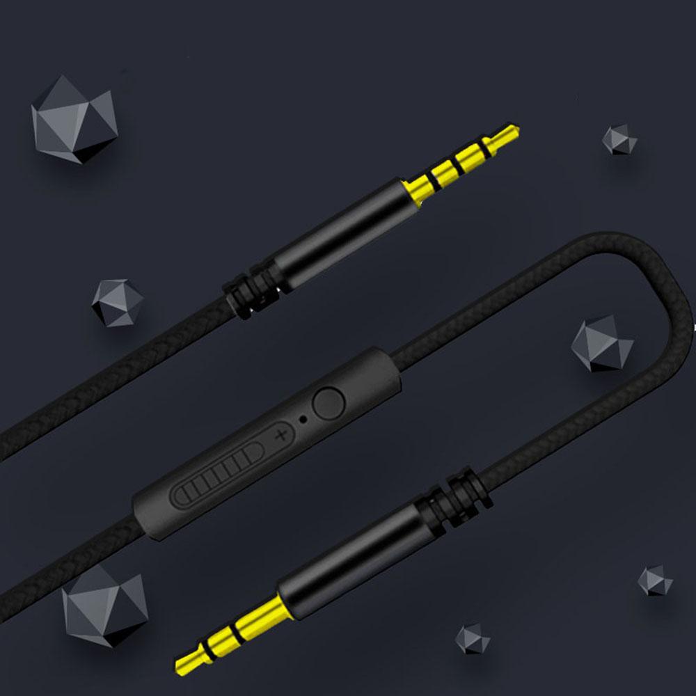 Nylon Braid Headphone Cord Gold-plated Plug With Mic Aux Cable Audio Cable Car Aux Cord Audio Wire