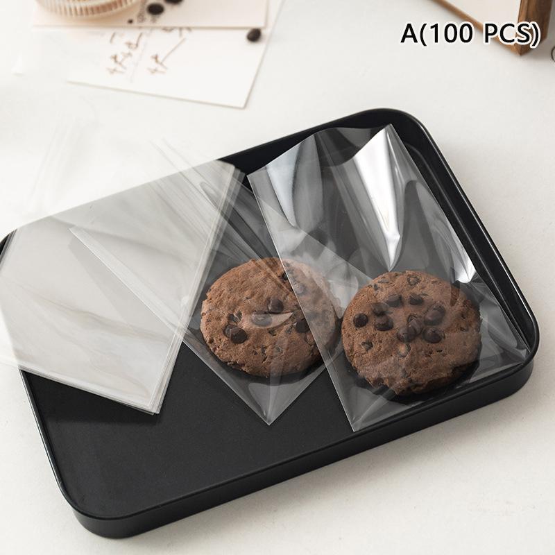 100 Adet Şeffaf Plastik Poşet Şeker Lolipop Kurabiye Ambalaj Poşetleri Etiketler Noel Hediye Kutuları Düğün Doğum Günü Partisi