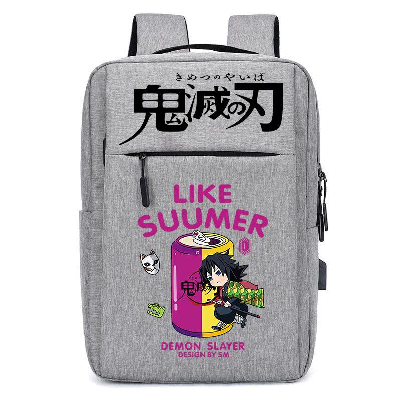 Japan Cartoon Comics Demon Slayer USB Charging Backpack Large Capacity Student Casual Backpack 0004
