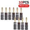 Universal Gold-plated Metal Banana Plugs Solder Free 4MM Banana Connector with Screw Lock For Audio Jack Speaker Amplifier Plugs