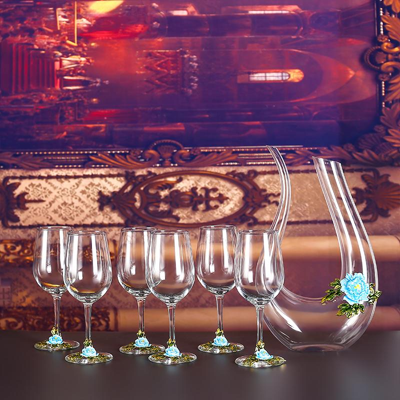 Goblet Red Wine Glass Set Crystal Glass Goblet Wine Decanter Flagon Wine Dispenser Barware Bar Sets Wine Set Exquisite Gifts