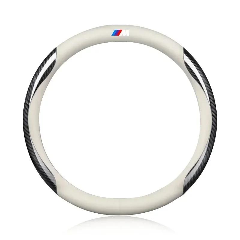 Für BMW Leder Carbonfaser Auto Lenkradabdeckung Auto Zubehör Für BMW X5 X1 X3 X6 1 3 5 6 7 GT Serie E84 E83 E70 F15 E71 F16