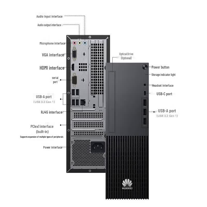 Huawei Qingyun W585y Desktop PC with 23.8-inch Monitor (CN version)