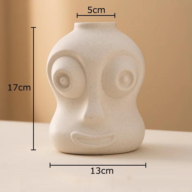 Creative Big Eyes Figures Ceramic Vase Plant Pots Table Decoration Flowers Arrangement Creative Floral Vase Room Aesthetic Decor