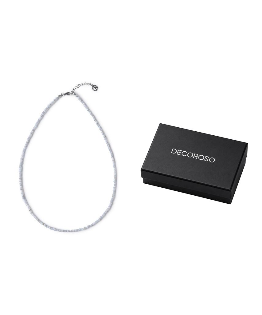 Decoroso Unisex Minimal Mother-Of-Pearl Bead Necklace [Light Gray]