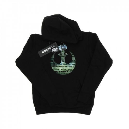 Star Wars Womens/Ladies Rogue One IÂ´m One With The Force Alliance Emblem Green Hoodie
