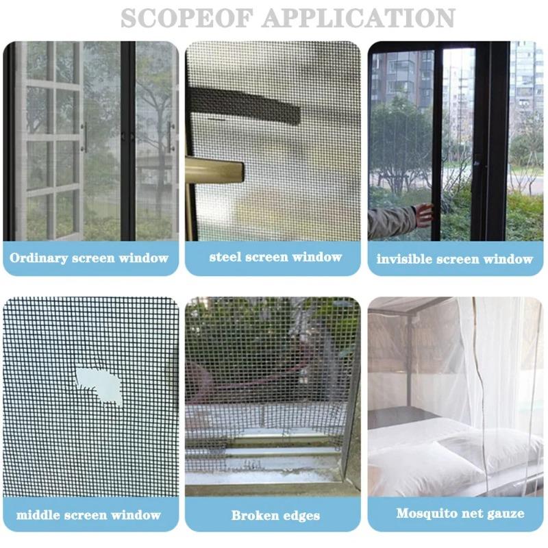 Window Screen Repair Tape Strong Adhesive Mesh Tape Instant Fix For Holes Tears Counter-Insect Mosquito Net Repair For Windows Door