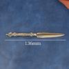 13.6cm Vintage Brass Tibetan Handheld Religious Ritual Instrument Demon Subduing Vajra Prong Craft Old Copperware Wholesale