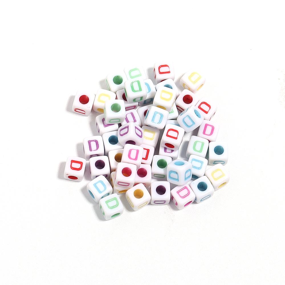 100pcs/lot  A-Z Acrylic Letter Bead Square Loose Spacer Alphabet Beads for DIY Bracelet Necklace Jewelry Making Supplies