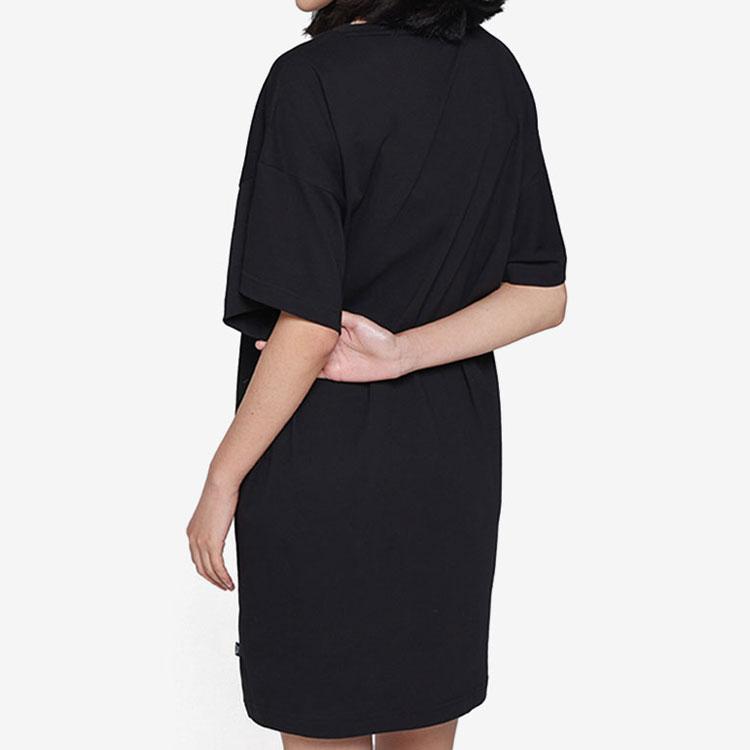 Puma Rebel Color Block Logo Print Loose Breathable Sports Casual Short Sleeve Dress Women Dress Black 845616-56