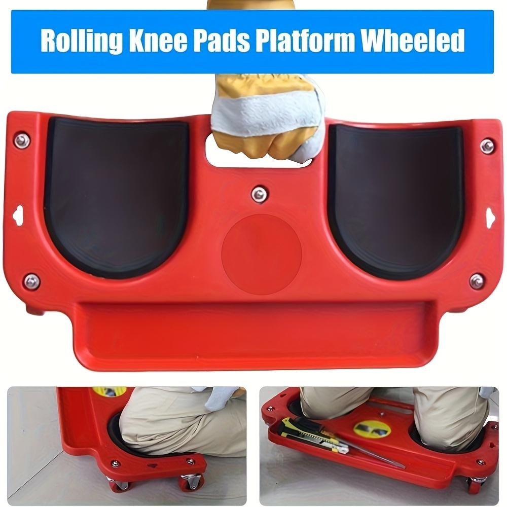 1pc Heavy-Duty Rolling Knee Pad  with Wheels - ABS Plastic Ergonomic Kneeling Pad, Built-In Tool Tray & Comfortable Cushion for Carpenters