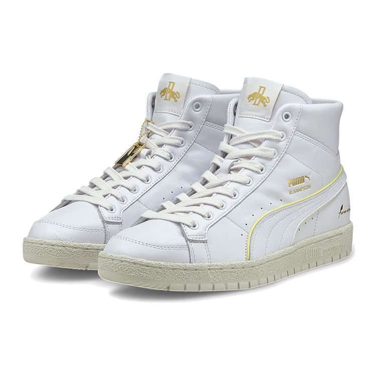 Puma Ralph Sampson 70 Mid Rudolf Dassler Legacy Collection Season 2 Unisex Sneakers White Yellow-Pear Vaporous-Grey 374962-01