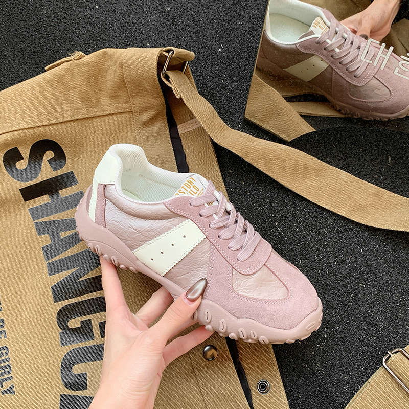 Flat bottom lightweight non-slip white shoes casual running sports shoes women's 2025 spring and autumn new dopamine German training shoes