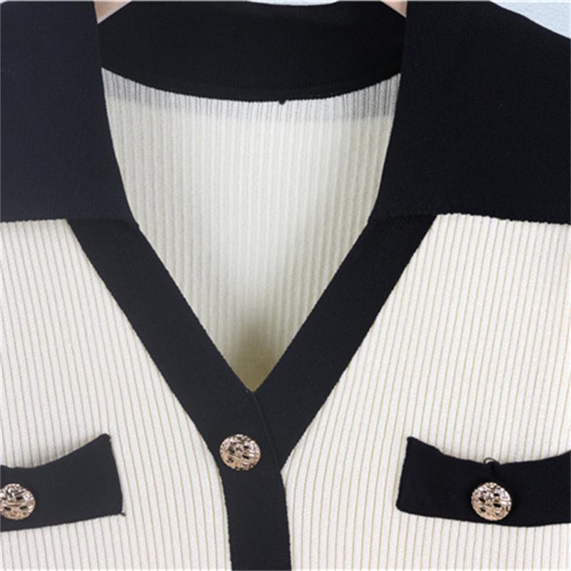 French style knitted cardigan, mid length skirt, women's spring and autumn 2025 new fashionable long sleeved dress