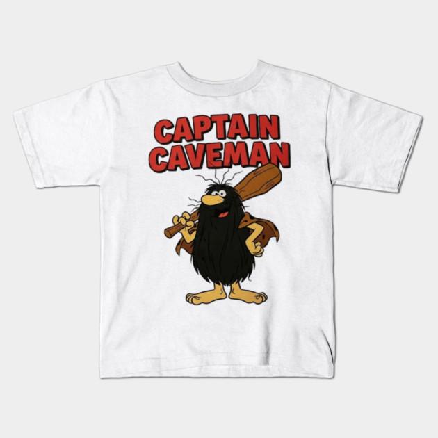 Boys Girls Soft Cotton Graphic Tees Caveman-Captain T-shirt Breathable Daily School Wear Kids T-Shirts