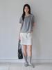 MOAT Jane Shirred Blouse (Grayish Blue)