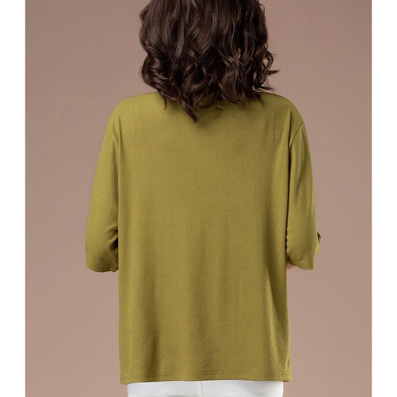 Korean Casual Versatile Summer New Women's Round Neck Embroid Fashionable Elegant Comfortable Short Sleeve Loose T-shirt Tops