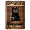 Cat Tin Sign Vintage Metal Wall Art 8x12 Inch Rustic Home Decor