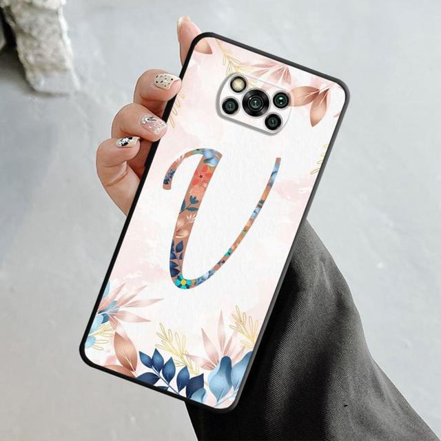 Blumenmuster Blatt Buchstaben Kunst für Xiaomi Poco X3 Nfc X4pro X5 M3 für Mi 12 13 11 10 10t 8 Note10 Lite 11ultra 11t Pro F1 Abdeckung