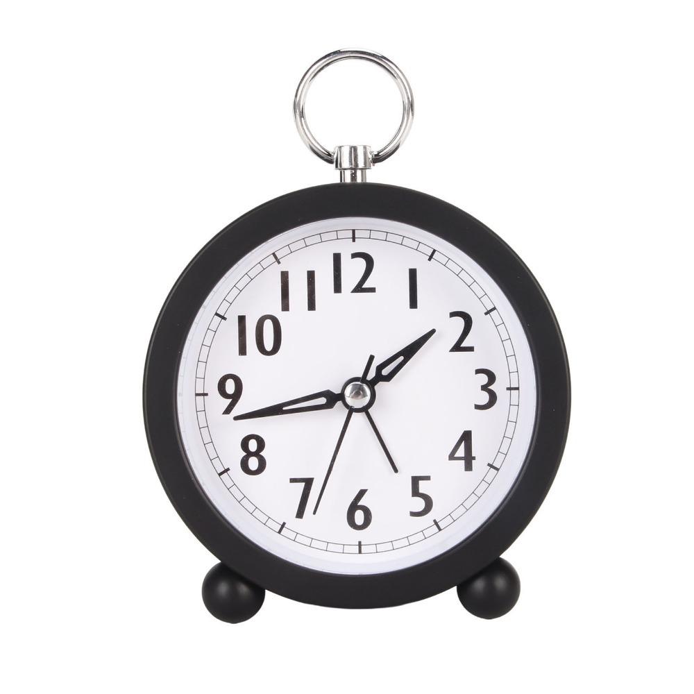 Silent Non-Ticking Alarm Clock Round Table Clock Simple Travel Alarm Clock For Bedroom