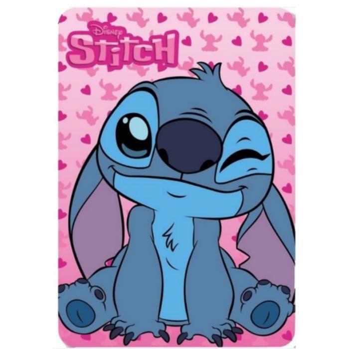Plaid Polaire Stitch Disney rose 100 x 140 cm - Couleur:Rose Taille:Taille Unique - Rose