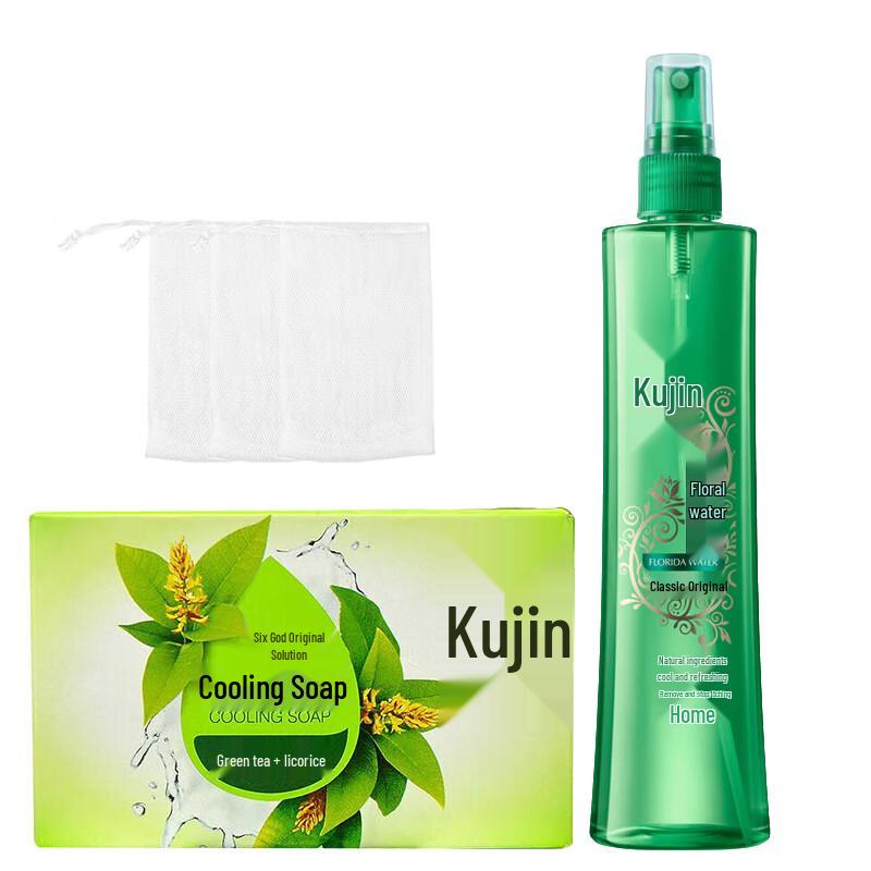 Liushen Cooling Green Tea Licorice Soap & Original Florida Water Set