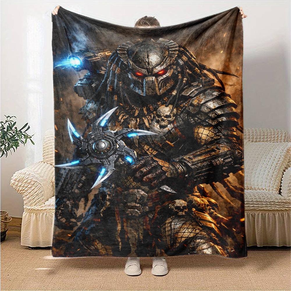Predator Print Flannel Blanket High Quality Warm Comfortable Cover for All Seasons Perfect for Gifts Home Decor