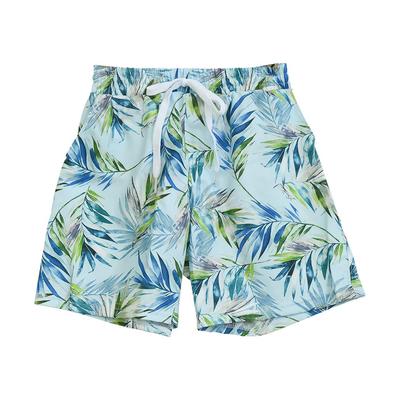 Surfhose Badeanzug für Mädchen und Grundschule Hellblau x Botanisch [Teddy] Kinder, Jungen, Amphibisch, Gefüttert, Schüler, Kids502-B, 120cm,