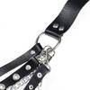 Cinturón de fiesta para mujer, estilo hip hop, gótico, con remaches y múltiples correas, de piel sintética decorativa, estilo punk, a juego, accesorio para ropa