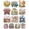 2D Flat Animal Flowers DIY Acrylic Diamond Painting Tabletop Ornaments Kit Special Shaped for Adults Home Office Table Decor