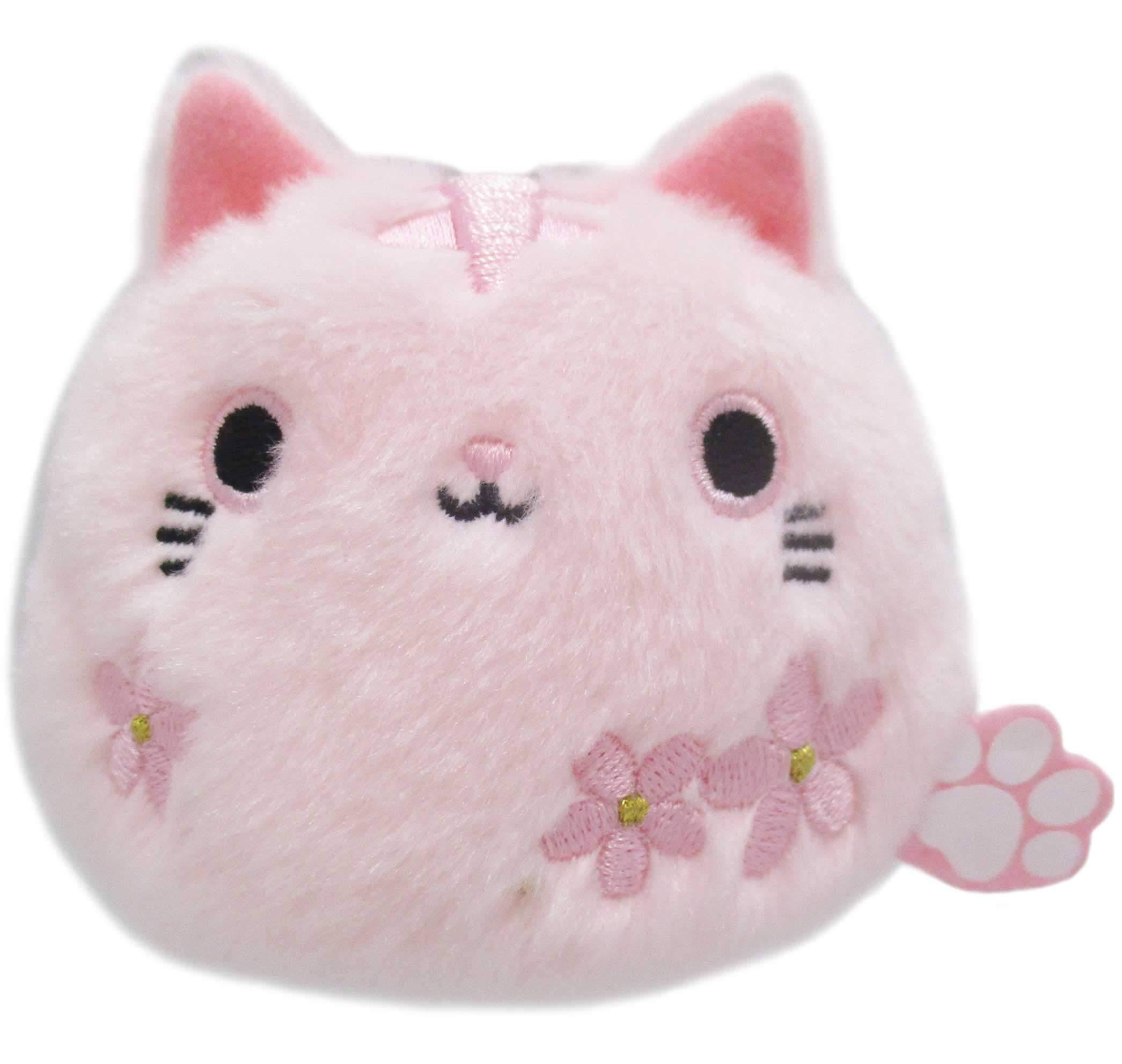 Sanei Boeki Original Plush Cat Dumpling Cat Tiger Animal Toy (Sakura Dumpling, & Sakura) W7.5×D6×H7cm