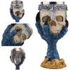 Tvoip Horrible Resin Stainless Steel Skull Goblet Retro Claw Wine Glass Gothic Cocktail Glasses Wolf Whiskey Cup Party Bar Drinkware (Skull1)