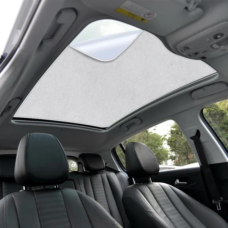 Car Anti-uv Electrostatic Adsorption Sunroof Sunshade Suede Fabric Auto Heat Insulation Skylight For PEUGEOT 308 2014-2020