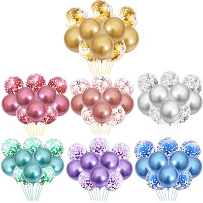 10 teile/los Glitter Konfetti Latex Ballons Romantische Hochzeit Dekoration Baby Dusche Geburtstag Party Decor Klare Luft Ballons Festival Dekoration