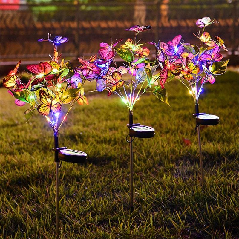 LED Outdoor Solar Lamp Simulated Eternal Flower Snow Lotus Lawn Lamp Garden Summer Camping Party Landscape  Lighting Decoration