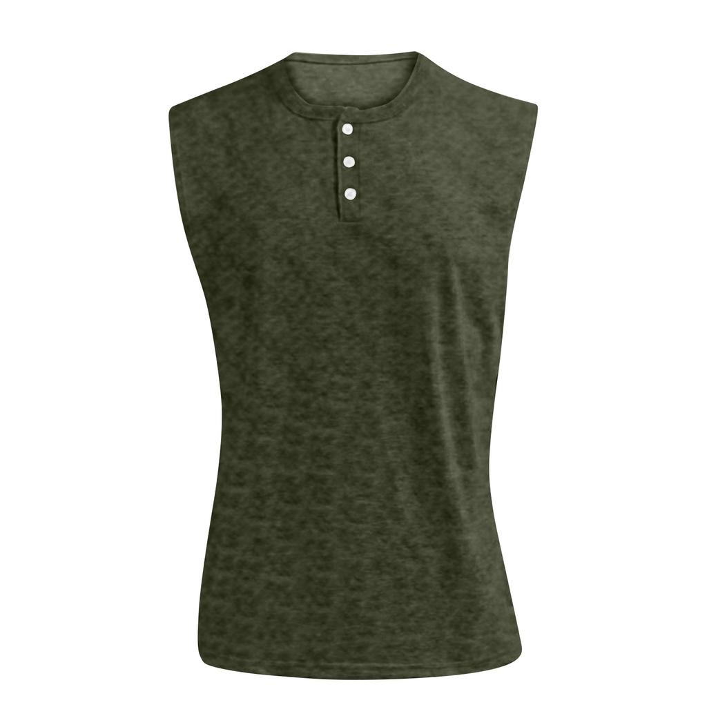 Pánská letní jednobarevná kapsičková sportovní knoflíková vesta pánská sportovní ležérní vesta